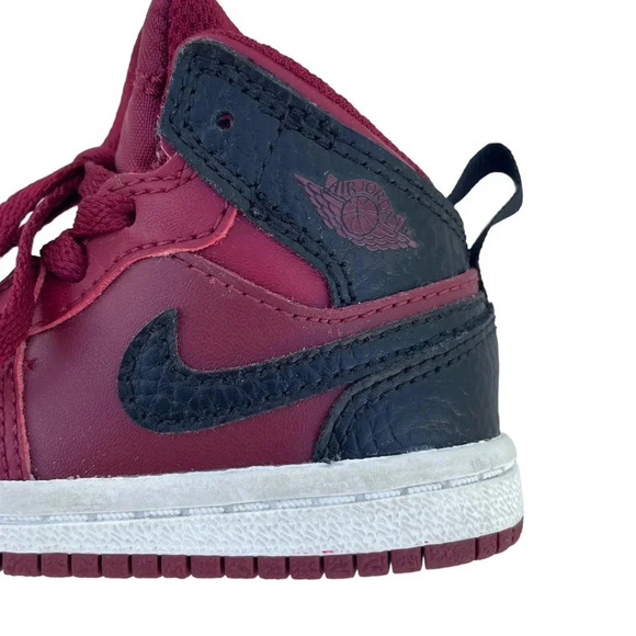 Air Jordan 1 Mid Team Red/Black  Toddler Shoes - Picture 3 of 9